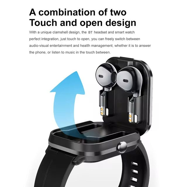 NEW 2- IN - 1 SMART WATCH WITH WIRELESS EARBUDS