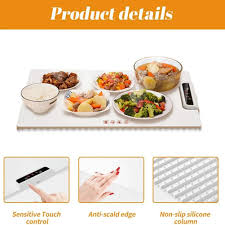 Electric Warming Tray with Adjustable Temperature Foldable Food Warmer Fast Heating Food Warmer Hot Plate Placemat